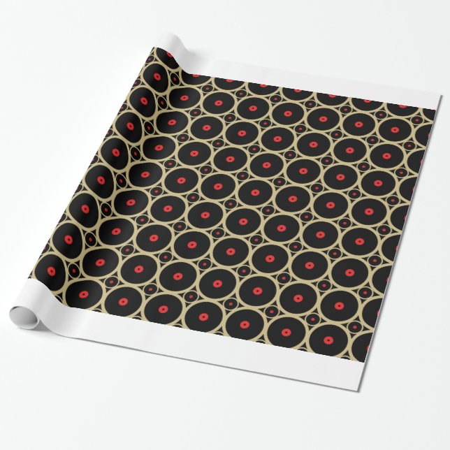 LPs and 45s Wrapping Paper (Unrolled)