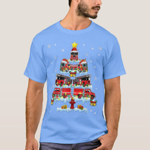 LqlY Firefighter Christmas Pajama Merry Xmas Tree  T-Shirt