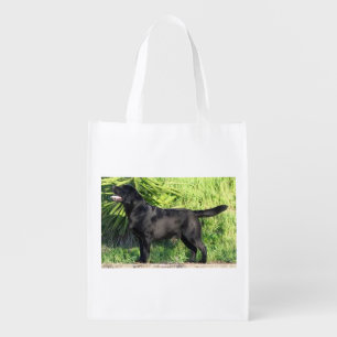 LR black lab full Grocery Bag