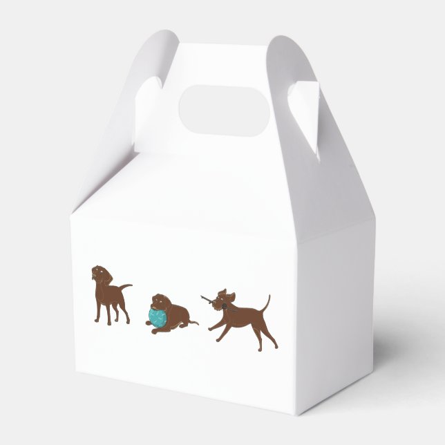lr chocolate lab cartoon strip favor boxes (Front Side)