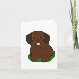 LR chocolate lab kawaii cartoon Card