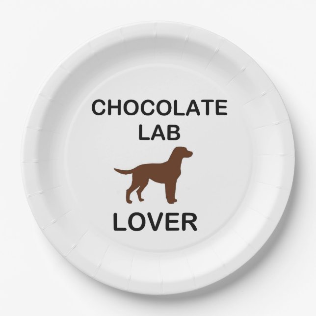 LR chocolate lab lover Paper Plates (Front)