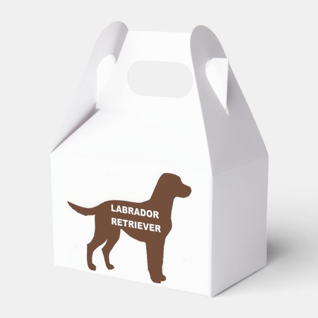LR chocolate lab name silhouette Favor Boxes (Front Side)