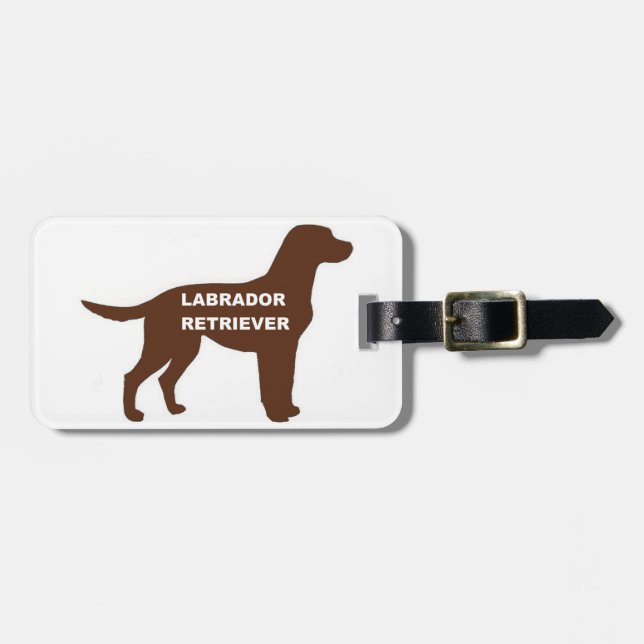 LR chocolate lab name silhouette Luggage Tag (Front Horizontal)