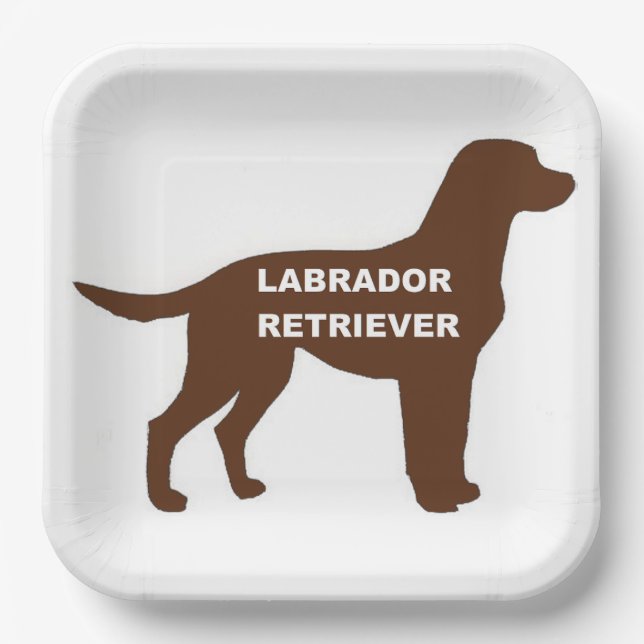 LR chocolate lab name silhouette Paper Plates (Front)