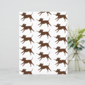 LR chocolate lab with stick scrapbook (Standing Front)