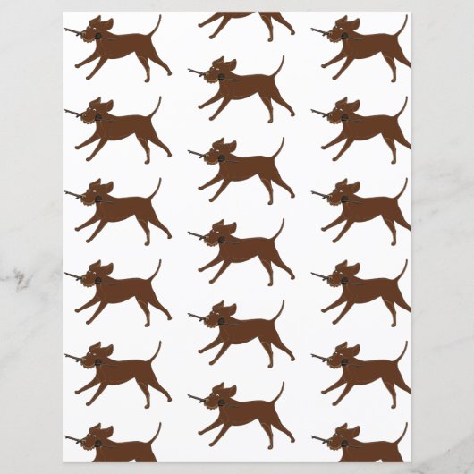LR chocolate lab with stick scrapbook (Front)