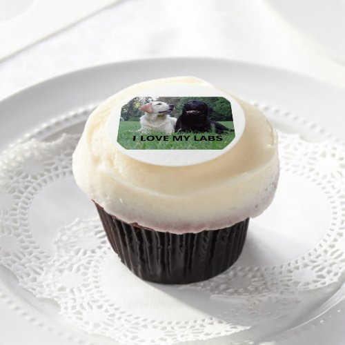LR I Love My Labs with Picture Edible Frosting Rounds