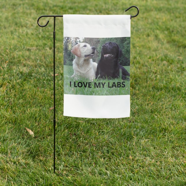 LR I Love My Labs with Picture Garden Flag (In SItu)