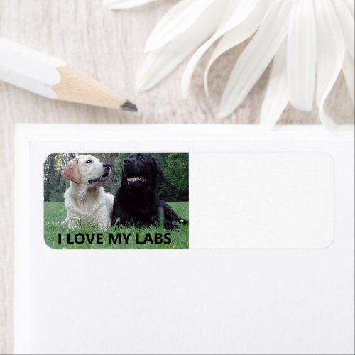 LR I Love My Labs with picture Label