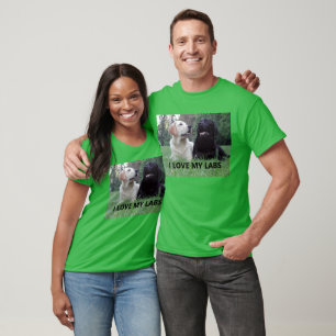 LR I Love My Labs with Picture T-Shirt