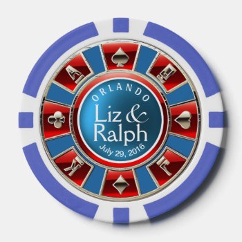 Lr Las Vegas Casino | Monaco Blue Poker Chips by glamprettyweddings at Zazzle