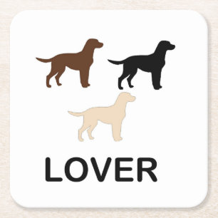 LR lover all colors silhouette Square Paper Coaster