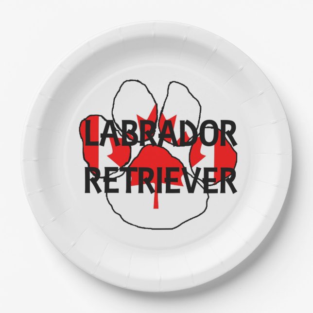 LR name flg paw Paper Plates (Front)