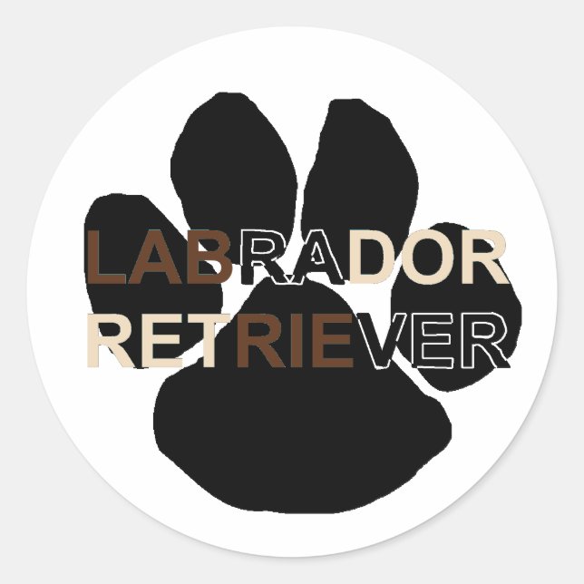 LR name paw Classic Round Sticker (Front)