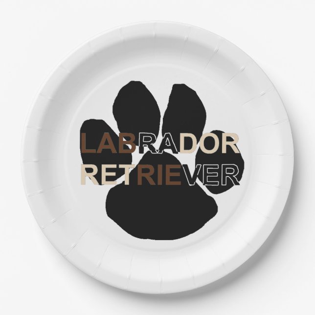 LR name paw Paper Plates (Front)