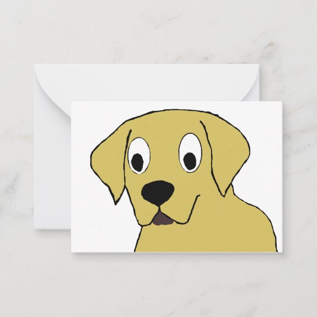 LR yellow lab cartoon head Note Card (Front)