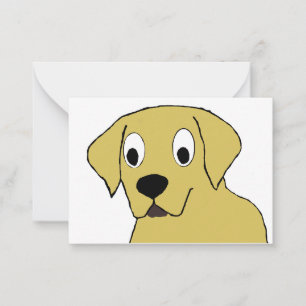 LR yellow lab cartoon head Note Card