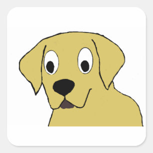 LR yellow lab cartoon head Square Sticker
