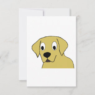LR yellow lab cartoon head Thank You Card
