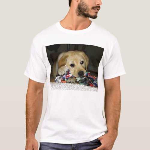 LR yellow lab puppy with toy T_Shirt