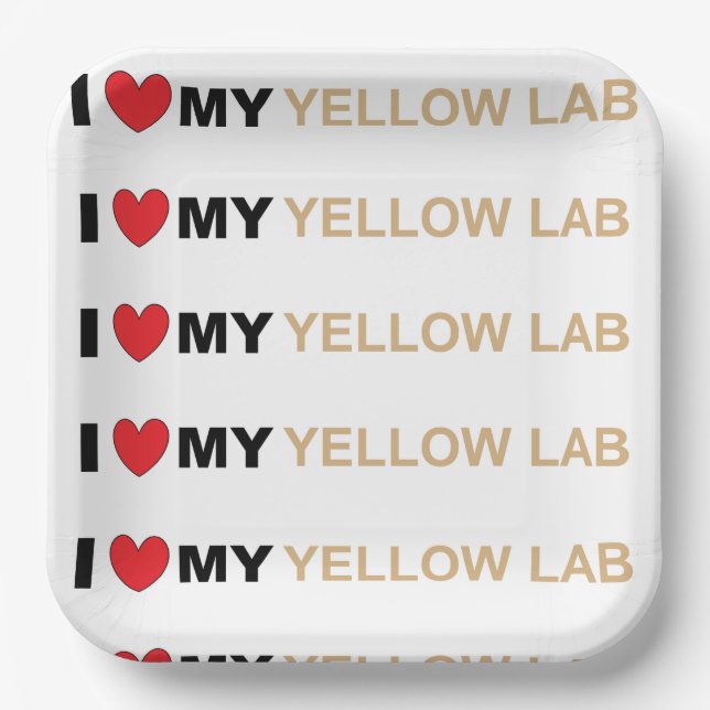 LR yellow love Paper Plates (Front)