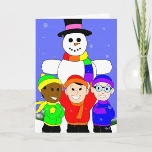 LRC: Rainbow Snowma Holiday Card