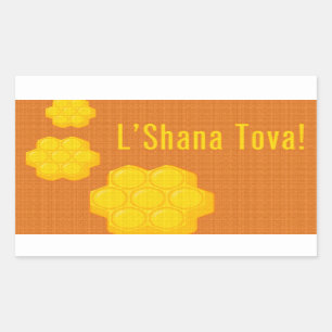 L'Shana Tova Honeycombs Rectangular Sticker