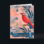 L'Shana Tovah! Rosh Hashanah Jewish New Year Card<br><div class="desc">Happy Rosh Hashanah Hebrew Text "Shana Tova" Jewish New Year Holiday symbols greeting card. L'Shana Tovah! Torah, Honey and apple, shofar, pomegranate, star of David, Rosh Hashana traditional fruits autumn, sukkot. Judaica. Vintage Birds and Leaves background. Invitations & Stationery > Invitations & Announcements, Invitations & Stationery > Greeting Cards seasonal...</div>