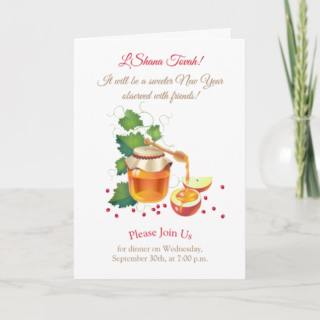 L'Shana Tovah! Rosh Hashanah Jewish New Year Holiday Card (Front)