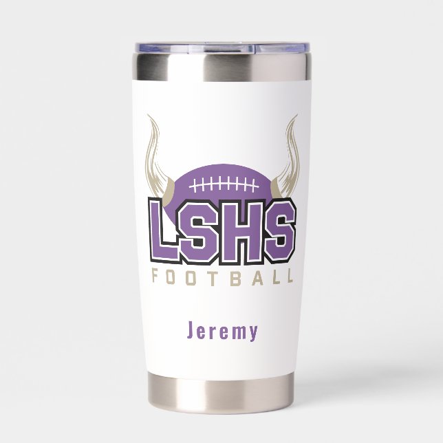 LSHS Vikings Football Insulated Tumbler (Front)