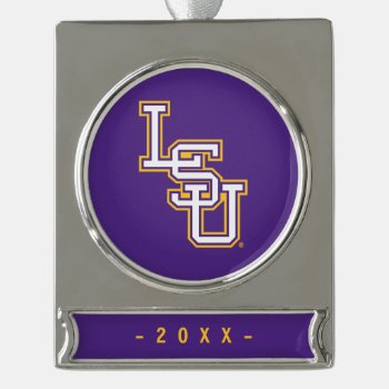 Lsu | Baseball Silver Plated Banner Ornament by lsutigers at Zazzle