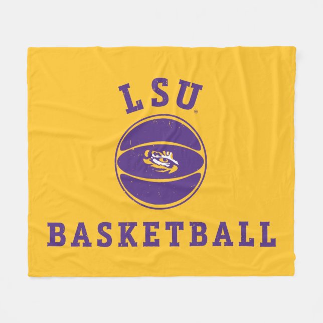 LSU Basketball | Louisiana State 4 Fleece Blanket (Front (Horizontal))