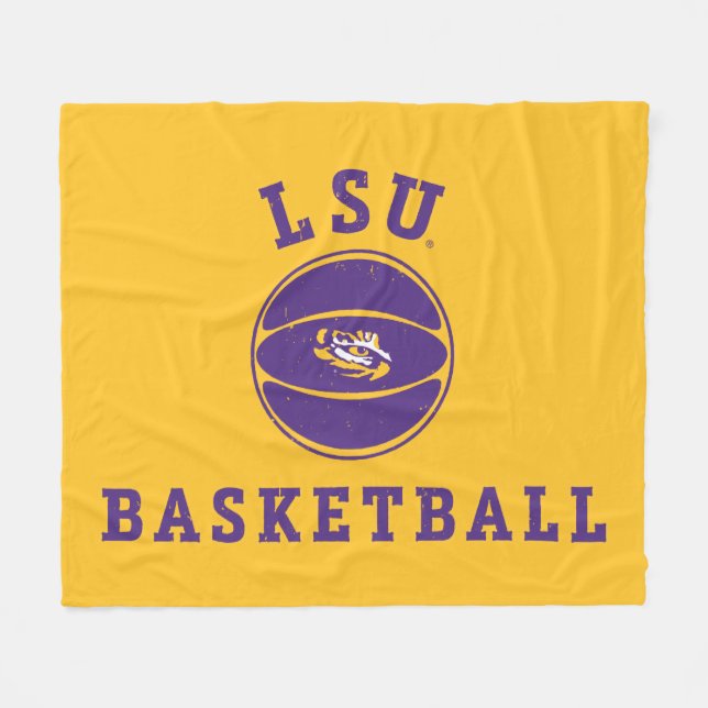 LSU Basketball | Louisiana State 4 Fleece Blanket (Front (Horizontal))
