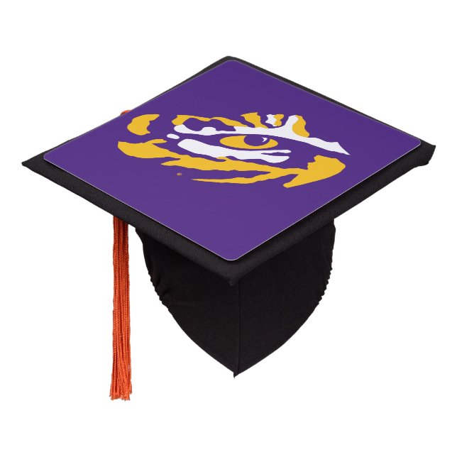 LSU Eye of the Tiger Graduation Cap Topper (Angled)