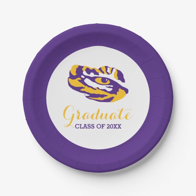 LSU Eye of the Tiger Paper Plates (Front)