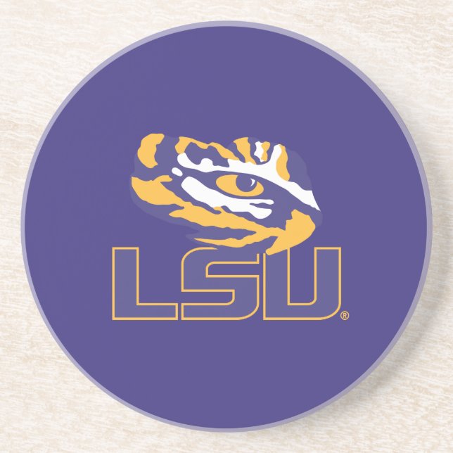LSU Eye of the Tiger Sandstone Coaster (Front)