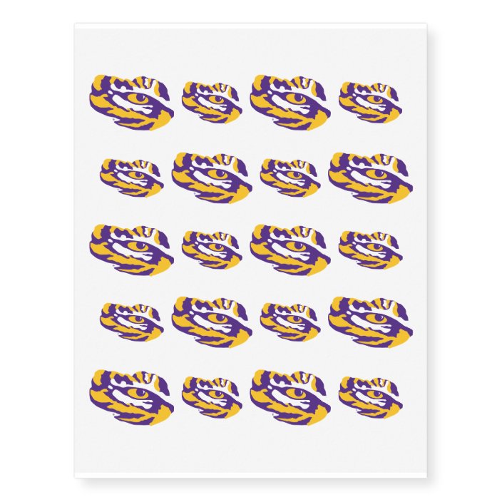 Lsu Eye Of The Tiger Temporary Tattoos Zazzle Com