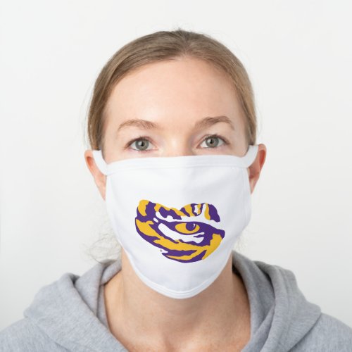 LSU Eye of the Tiger White Cotton Face Mask