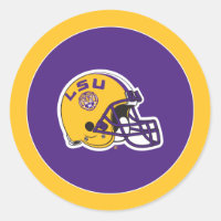 LSU Football Helmet Classic Round Sticker