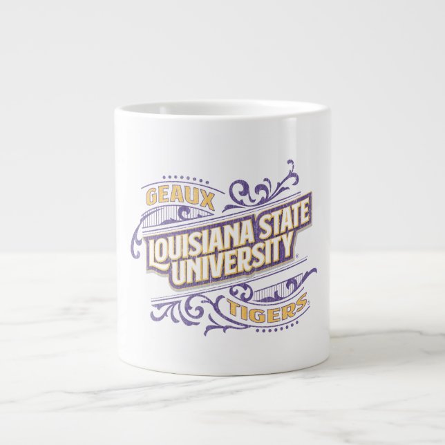 LSU Geaux Tigers Scroll Art Coffee Mug (Front)