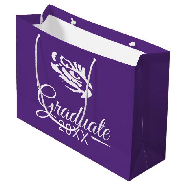 LSU Graduate Large Gift Bag (Front Angled)