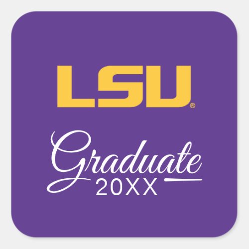 LSU Graduate Square Sticker