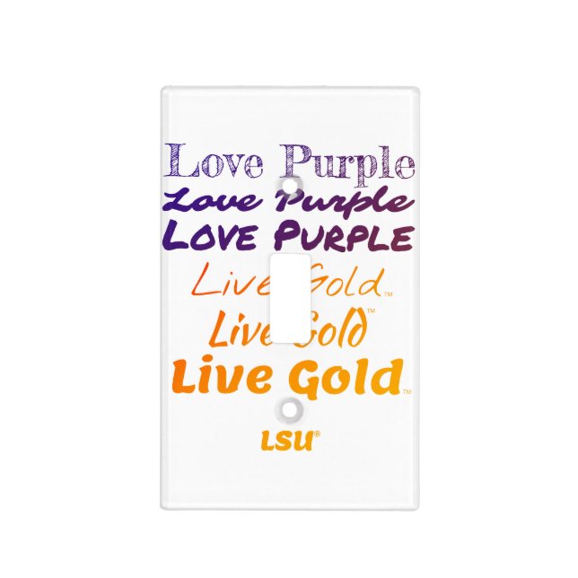 LSU Live Purple Light Switch Cover (Front)