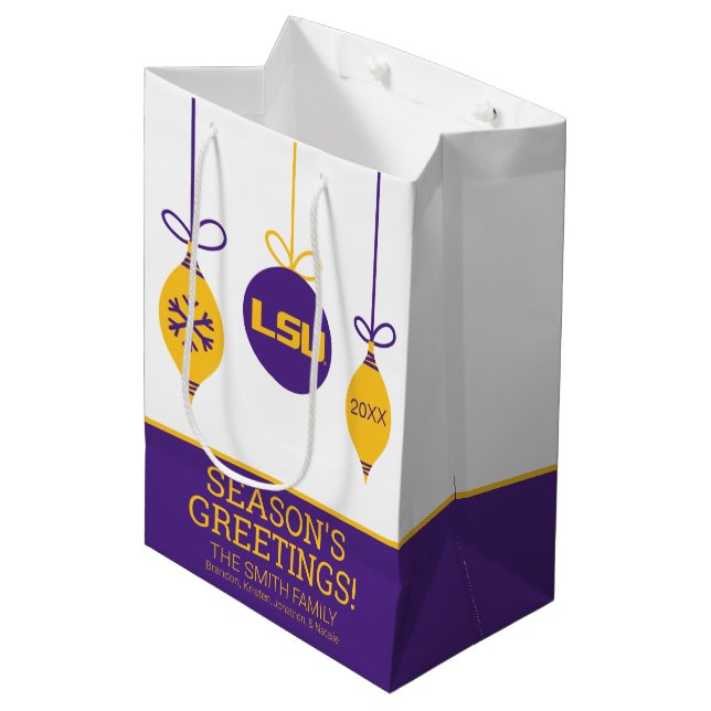 LSU Logo Medium Gift Bag (Front Angled)