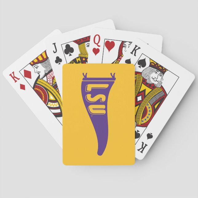 LSU Pennant Flag | Louisiana State 4 Poker Cards (Back)