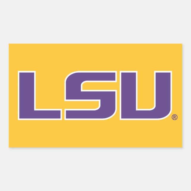 LSU Purple Rectangular Sticker (Front)