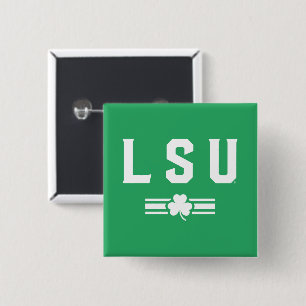LSU   St. Patrick's Day - Lucky Stripe Button