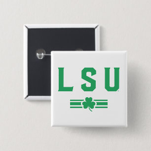LSU   St. Patrick's Day - Lucky Stripe Button