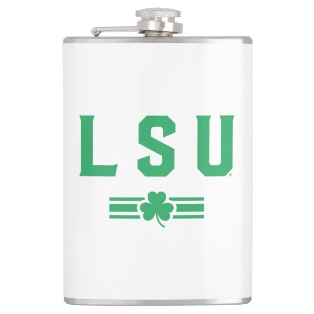 LSU | St. Patrick's Day - Lucky Stripe Flask (Front)
